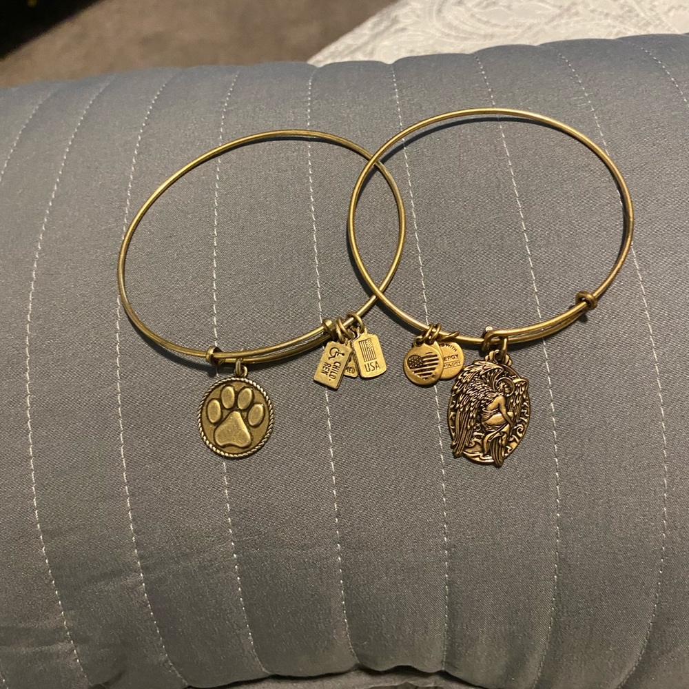 Lot of Alex and Ani gold bracelets